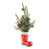 Arbre lumineux avec pied en forme de botte de père Noël, 13 po x 24 po