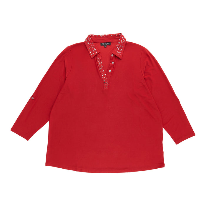 lily morgan Women's Plus Collared Blouse