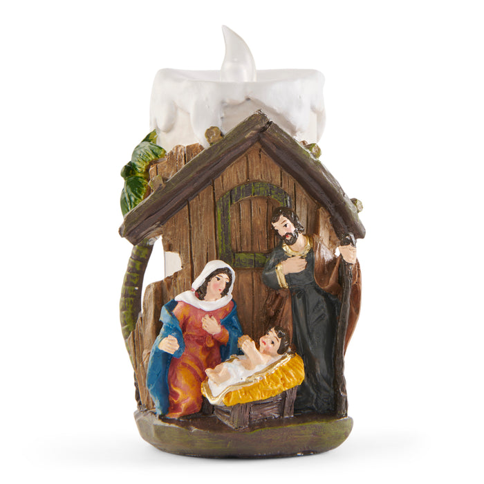 Bougie à motif de crèche, assortiment, 3 po x 5 po