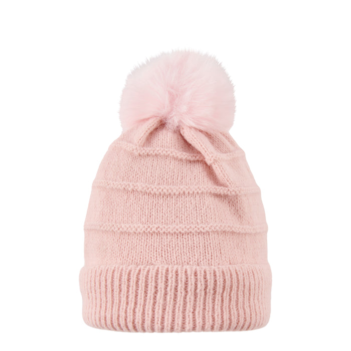 Girls' Lined Toque with Pom Pom, Assorted