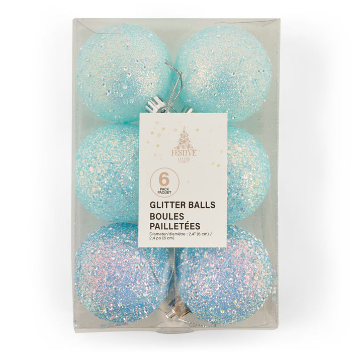 Boules de Noël, 2,5 po, emb. de 6