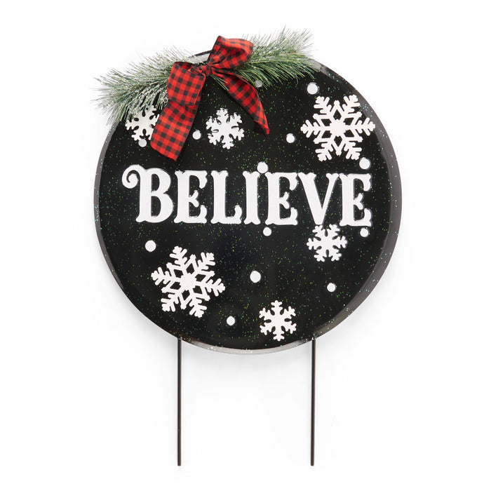 Holiday Stake Sign, English, 19.5-in.