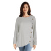 lily morgan Women's Asymmetrical Buttons Top