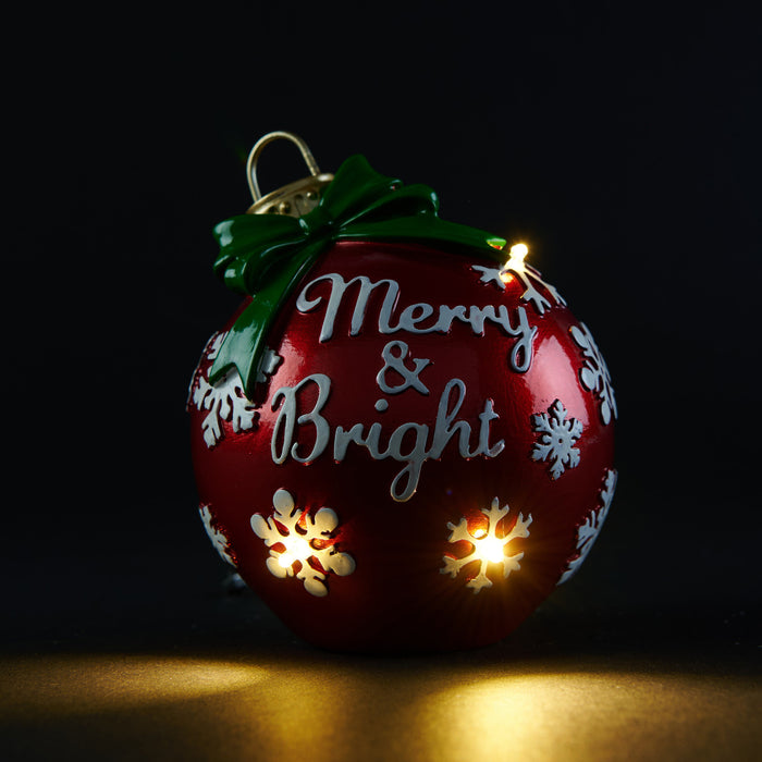 Light-Up Ball Ornament, 5-in.