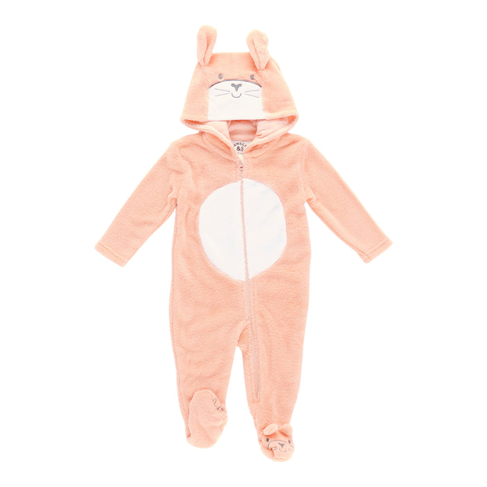 Infant Unisex Hooded Plush Bunny Pram Onesie, 6-18 Month