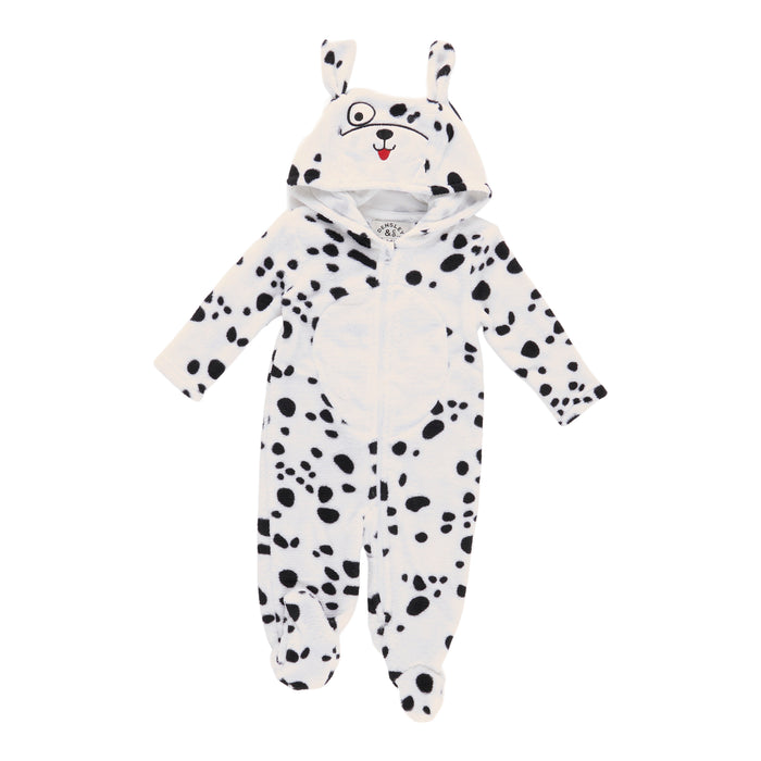Grenouillère pelucheuse à capuchon chiot unisexe pour bébés, 6 à 18 mois