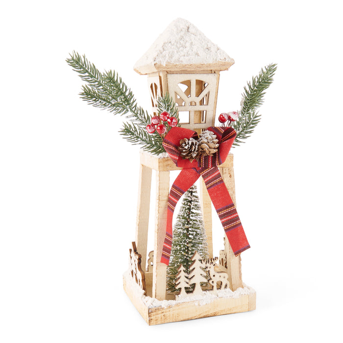 Wood Lantern, 5.5-in x 5.5-in x 14-in.
