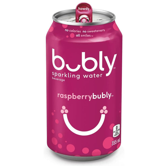 Eau pétillante Bubly, framboise, 355 ml