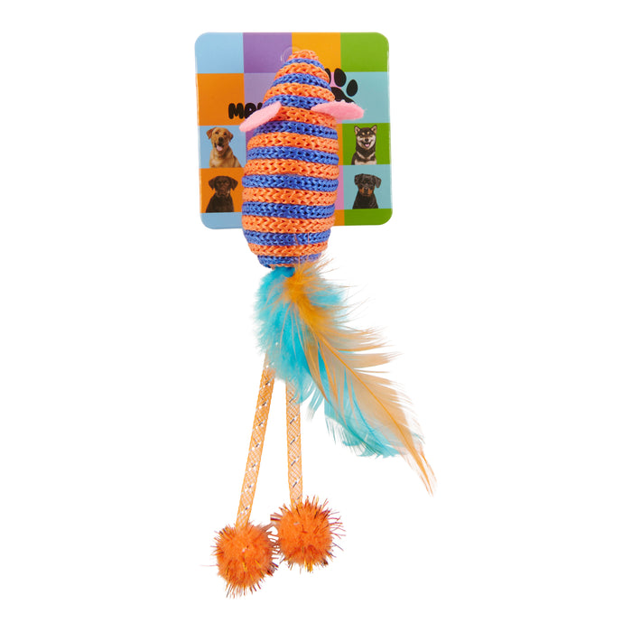 Jouet de souris sur corde avec queue, assortiment