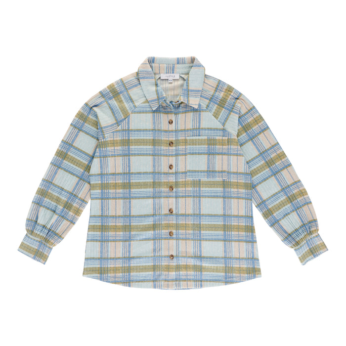 Chemise en tricot brossé à carreaux mySTYLE pour femmes