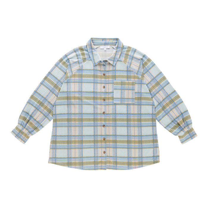 Chemise en tricot brossé à carreaux mySTYLE pour femmes