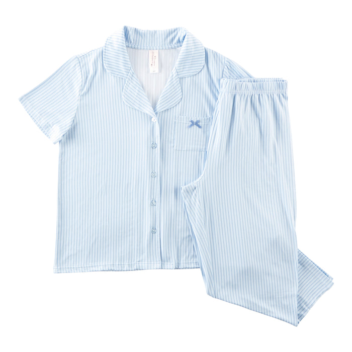 Women's Tailored Short Sleeve PJ Set, 2-Piece