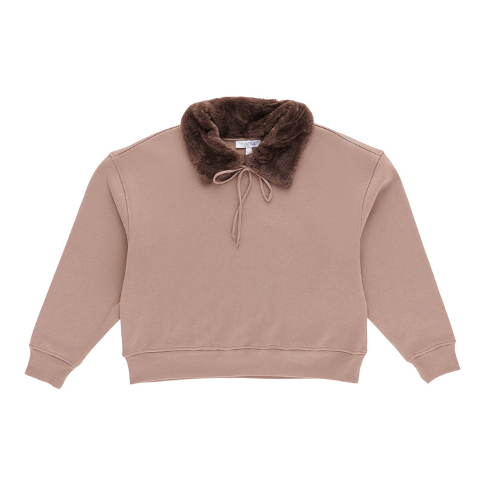 Haut en molleton avec bordure en similifourrure mySTYLE pour femmes