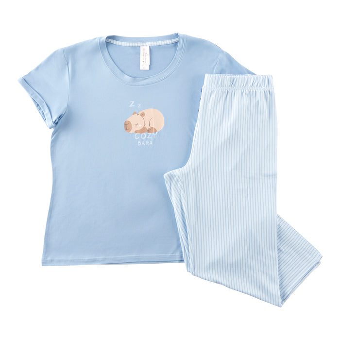 Women's Short Sleeve Capri PJ Set, 2-Piece