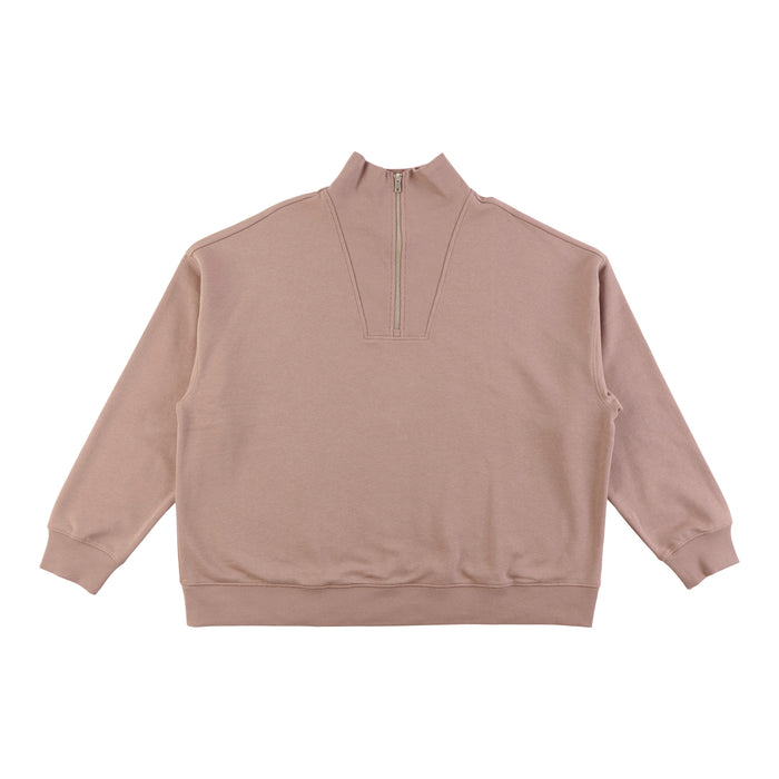 mySTYLE Women's Plus 1/4 Zip Ribbed Front Sweatshirt