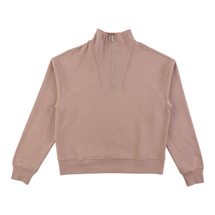 mySTYLE Women's 1/4 Zip Ribbed Front Sweatshirt