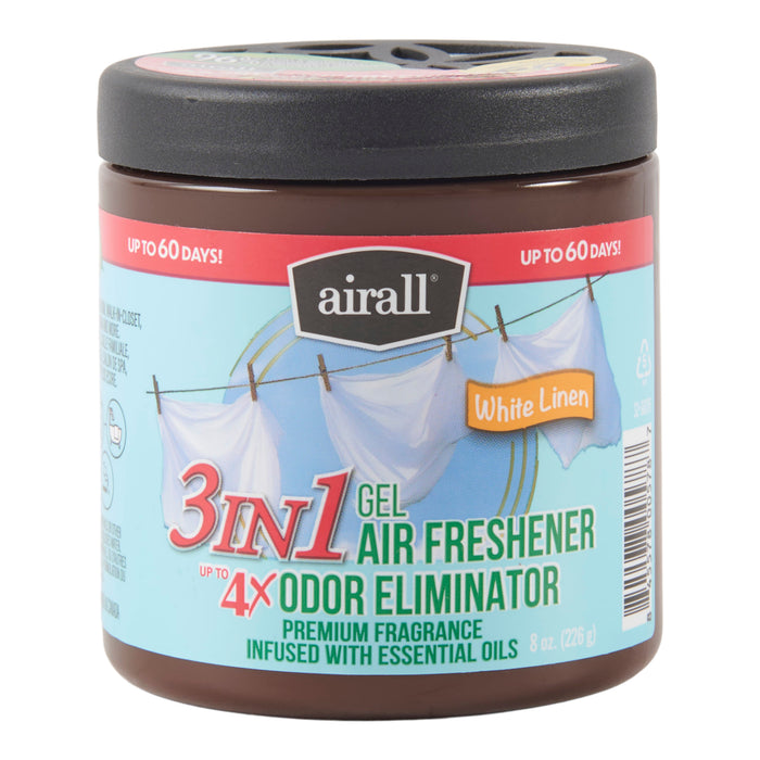 airall 3-in-1 Gel Air Freshener, White Linen