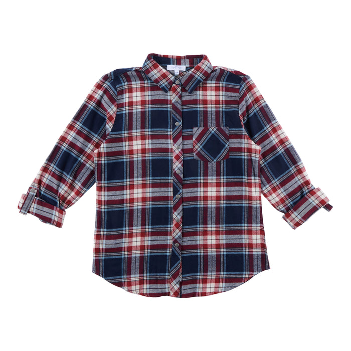 Chemise à boutons-pression en flanelle mySTYLE pour femmes