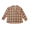 mySTYLE Women's Plus Brushed Ribbed Plaid Shirt