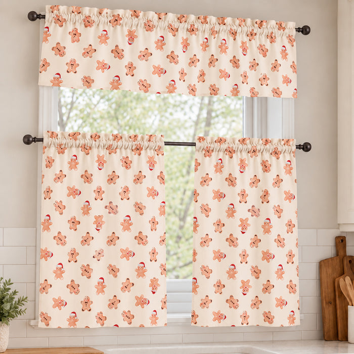 Ensemble de rideaux de cuisine des fêtes HomeStyles, 3 pièces