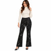 Pantalon à jambe semi-évasée avec dentelle et paillettes lily morgan pour femmes