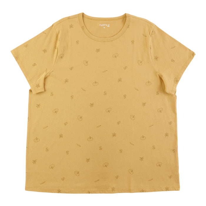 mySTYLE Women's Plus Halloween Crew Neck Tee