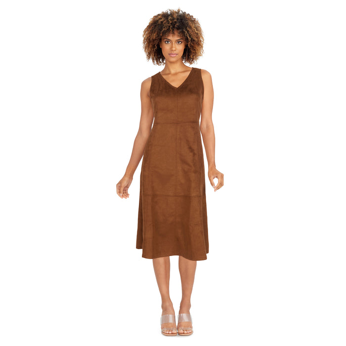 lily morgan Women's Faux Suede Midi Dress