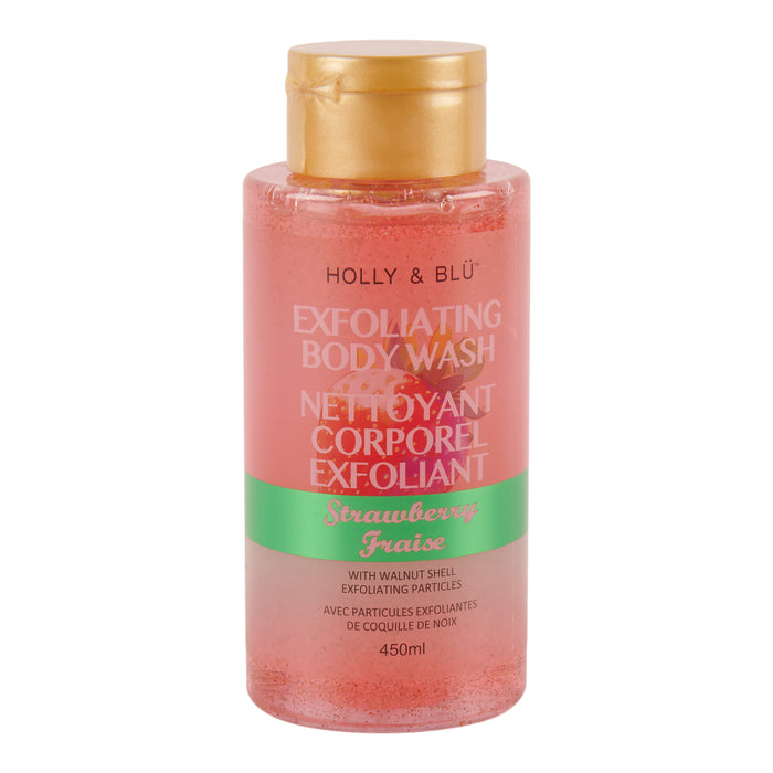 Holly & Blu Exfoliating Body Wash, Strawberry, 450 ml
