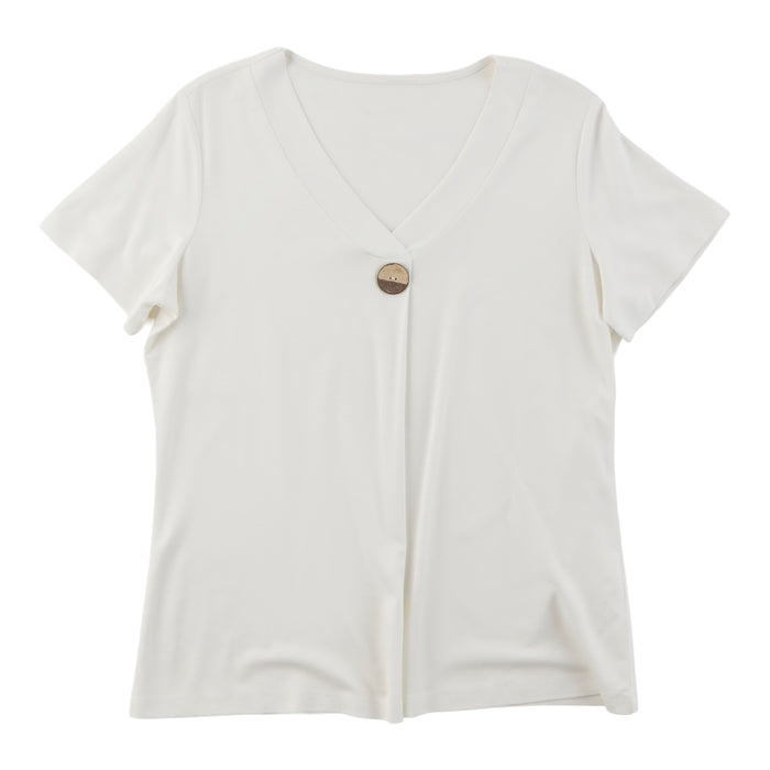 Women's V-Neck Top with Button
