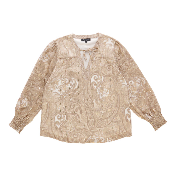 lily morgan Women's Split V-Neck Blouse