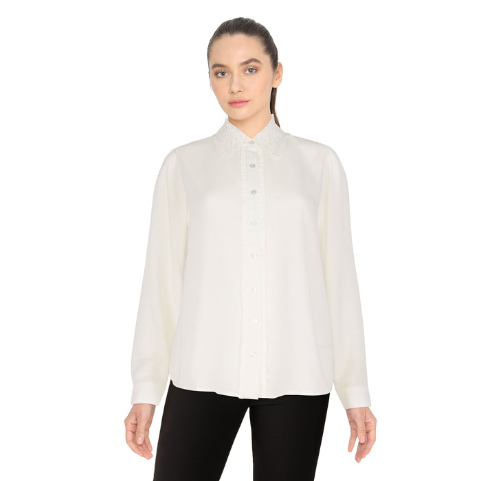 Blouse avec col en dentelle lily morgan pour femmes