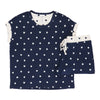 Pyjama en tissu hacci avec haut à col rond et boxeur pour femmes, 2 pièces