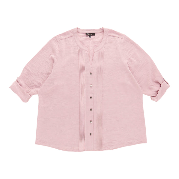 lily morgan Women's Plus Pintuck Airflow Blouse