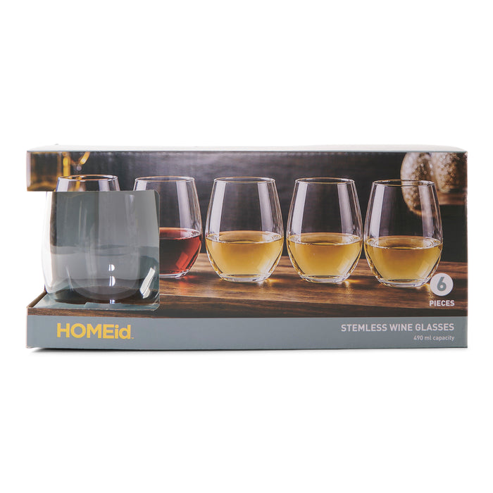 Tahari Home Stemless Wine Glasses, 6 Pack