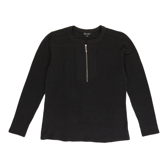 Chandail en tricot à fermeture à glissière avant lily morgan pour femmes