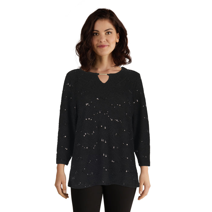 Haut texturé à paillettes Classic Editions pour femmes