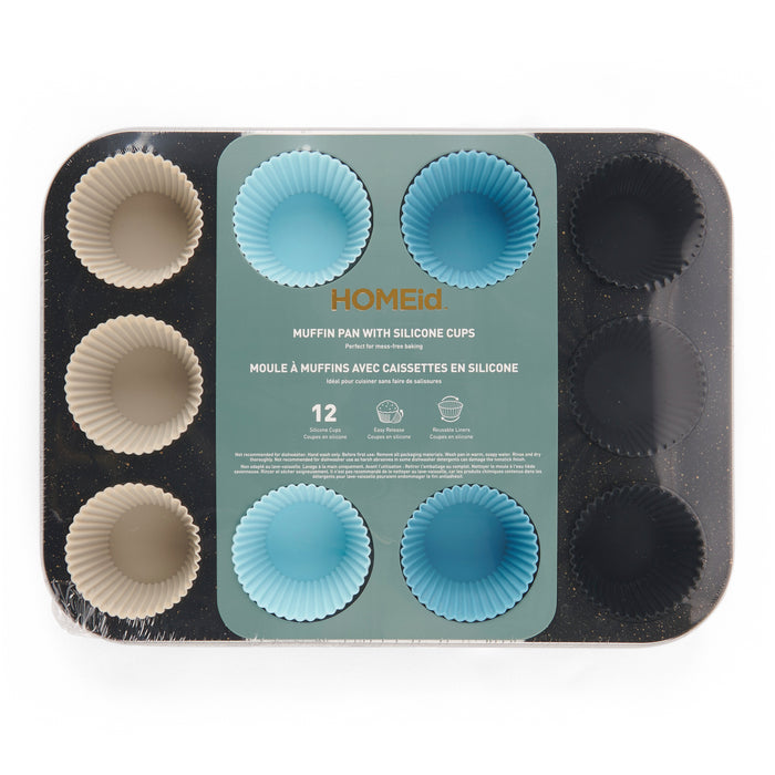 Muffin Pan with Silicone Cups, 13 Piece