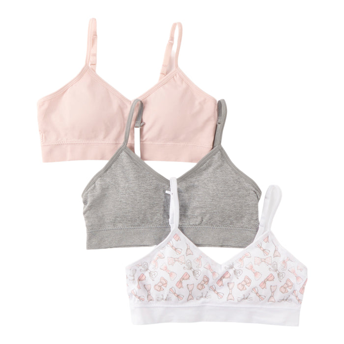 Brassières sans coutures BELLA & BIRDIE pour filles, avec coussinets amovibles, ensemble de 3