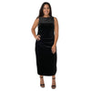Robe midi en velours à fronces taille plus lily morgan pour femmes