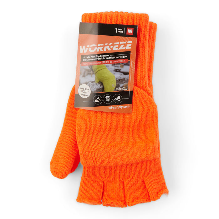 Men's Hi-Viz Knit Flip Gloves, Assorted