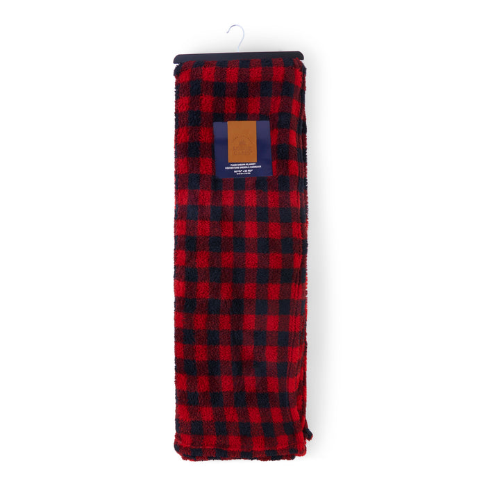 Couverture en sherpa à carreaux, 86 po x 86 po