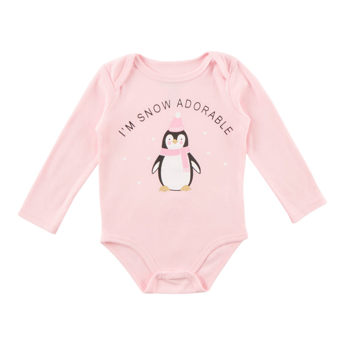 MONKEY BARS Infant Girls' Winter Wonderland Printed Long Sleeve Onesie, 3-24 Month