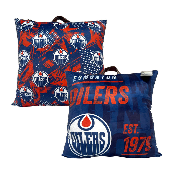 Coussin de plancher à motif des Oilers d’Edmonton de la LNH, 24 po x 24 po x 5 po