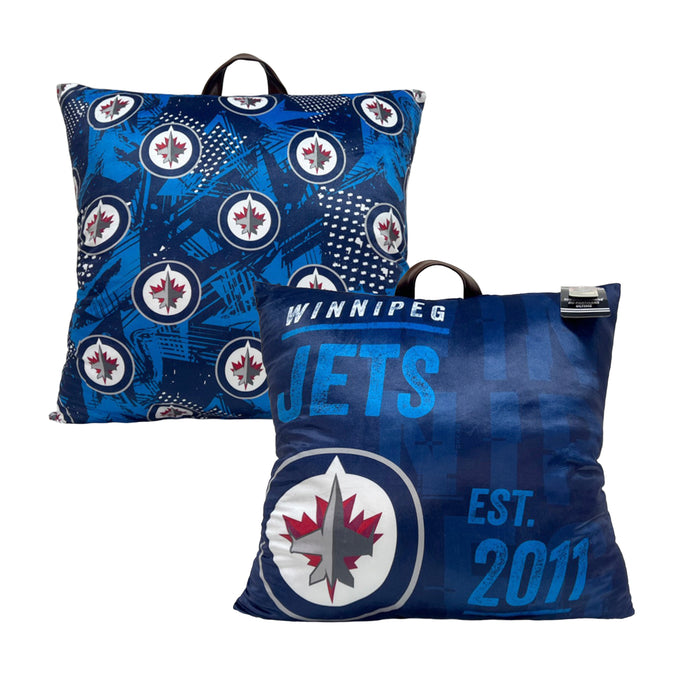 Coussin de plancher à motif des Jets de Winnipeg de la LNH, 24 po x 24 po x 5 po