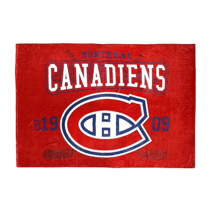 Couverture géante à motif des Canadiens de Montréal de la LNH, 62 po x 90 po