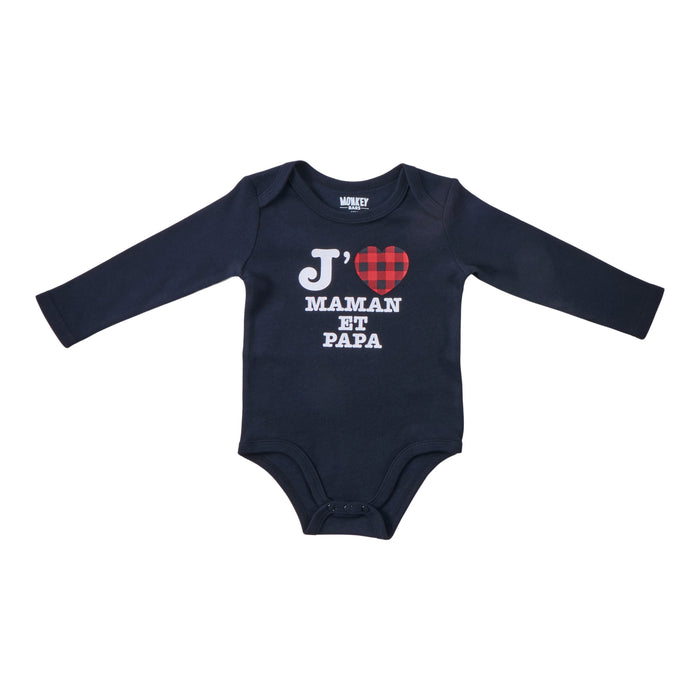 MONKEY BARS Infant Unisex North Country Family Onesie, French, 3-24 Month