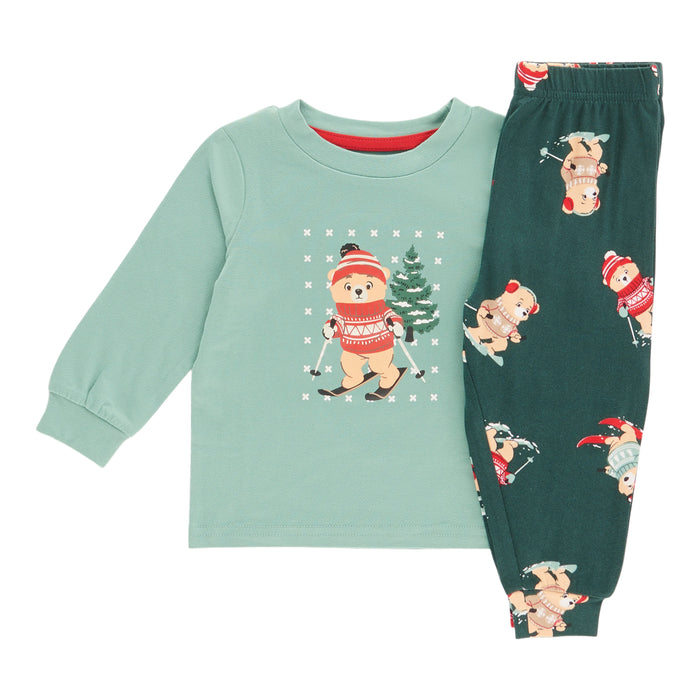MONKEY BARS Infant Unisex North Country Long Sleeve PJ Set, 2-Piece, 12-24 Month