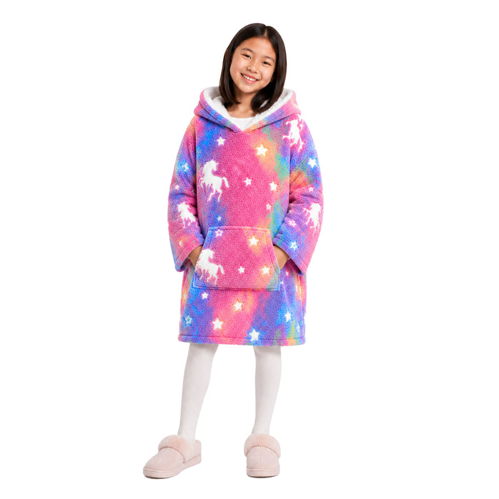 Kids Glow In The Dark Hooded Throw, Assorted, 31-in x 16-in.