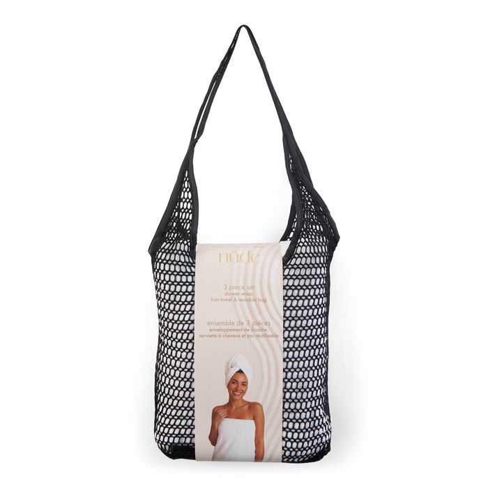 Shower Wrap and Hair Towel, 2 Piece