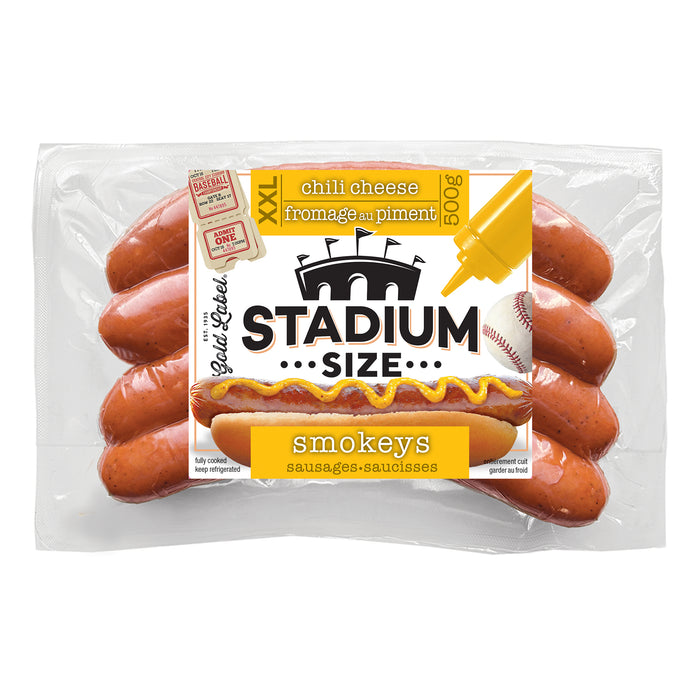 Saucisses chili et fromage Stadium Gold Label, 500 g